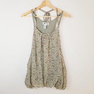 Myth NYC Floral Double Tank Top Halter Green